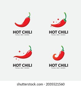 Spicy Chili Logo Icon Vector  Red Pepper Logo Template