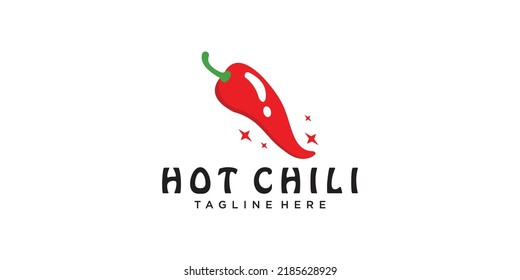 Spicy Chili Logo Icon Vector Red Pepper Logo Template Premium Vector