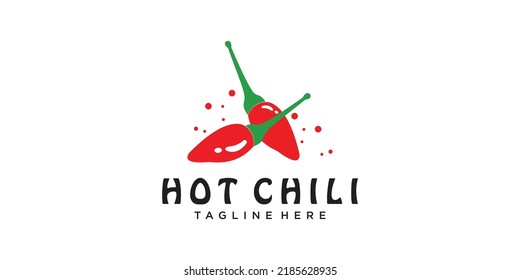 Spicy Chili Logo Icon Vector Red Pepper Logo Template Premium Vector