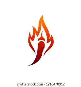 Spicy chili logo template suitable for food and restaurant symbol or label