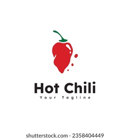 Vector de logotipo de chili picante, plantilla de icono del logotipo del pimiento rojo