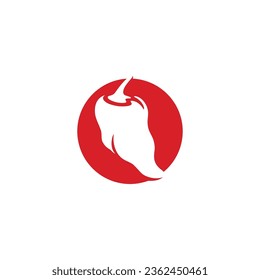 Spicy chili logo vector, red pepper logo icon template