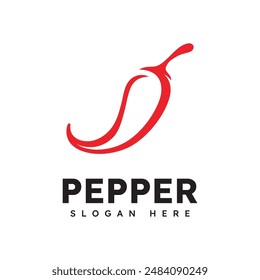 Spicy chili logo vector, red pepper logo icon template