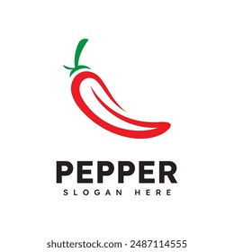 Spicy chili logo vector, red pepper logo icon template