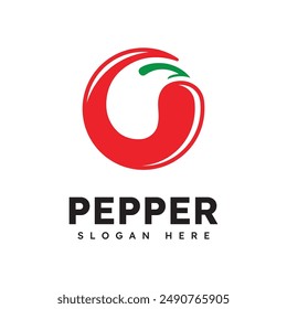 Spicy chili logo vector, red pepper logo icon template