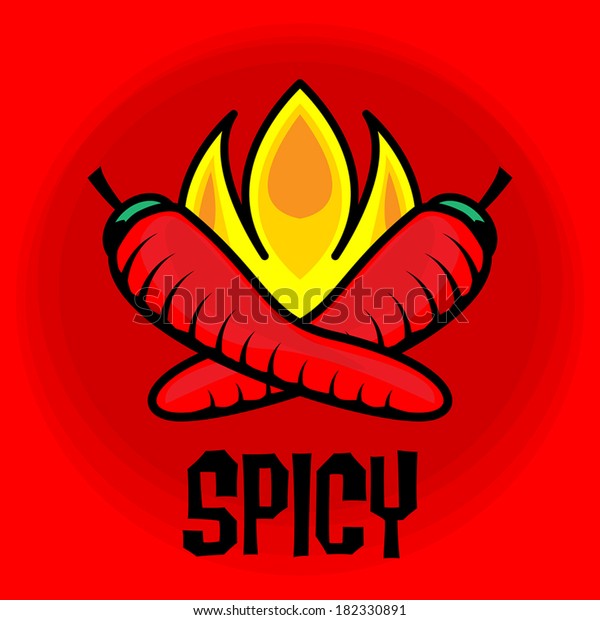 Spicy Chili Pepper Label Sticker Vector Stock Vector (Royalty Free ...