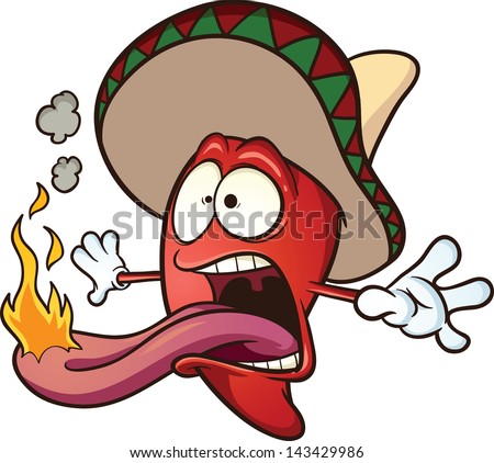Spicy chili pepper. Vector clip art illustration cartoon with simple gradients. All in a single layer.