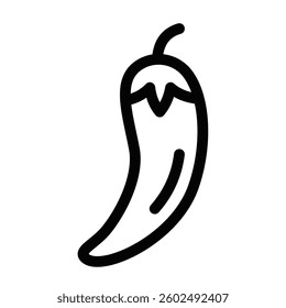 Spicy chili pepper vegetable icon. Vector illustration. Editable stroke.