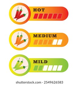 Spicy chili peppers level labels