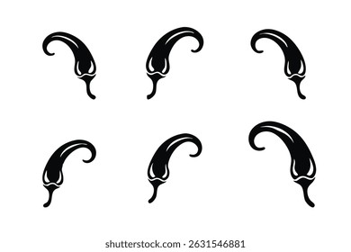 Spicy Chili Peppers Red and Black Chili Pepper Illustrations, Vector Graphics for Food, Restaurant, and Mexican Cuisine Designs