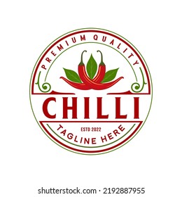 diseño del logotipo del emblema de la salsa picante. el concepto de chile y fuego, de productos salados, de alimentos picantes y otros.