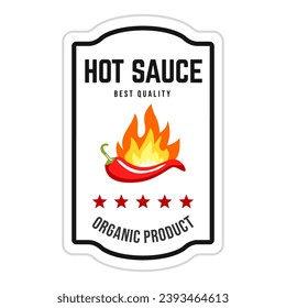 spicy chili sauce emblem logo design. the concept of chilli and fire, for sauce products, spicy foods and others.