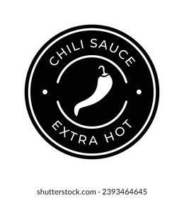 spicy chili sauce emblem logo design. the concept of chilli and fire, for sauce products, spicy foods and others.