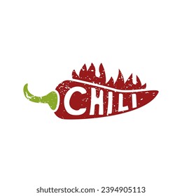 spicy chili sauce emblem logo design. the concept of chilli and fire, for sauce products, spicy foods and others.