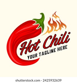 spicy chili sauce emblem logo design. the concept of chili and fire, for sauce products, spicy foods and others.
