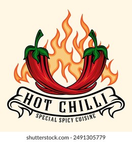 spicy chili vector logo design red chili, spice concept, for spicy food product label