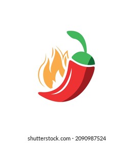spicy chilli and fire vector design template
