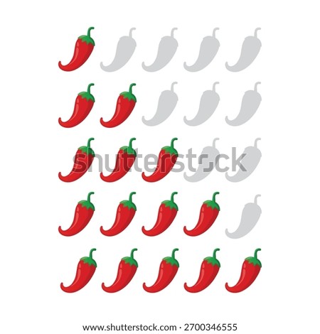Spicy Chilli Indicator Level Vector Illustration