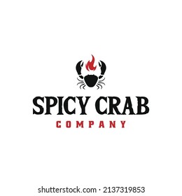 spicy crab logo design. crab logo template