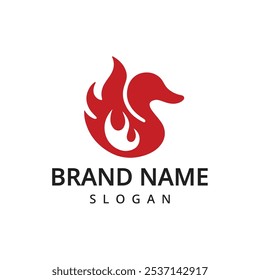 Spicy Duck logo design culinary label template idea