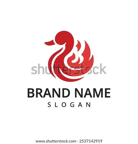Spicy Duck logo design culinary label template idea