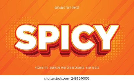 Spicy editable text effect, editable text 3d style