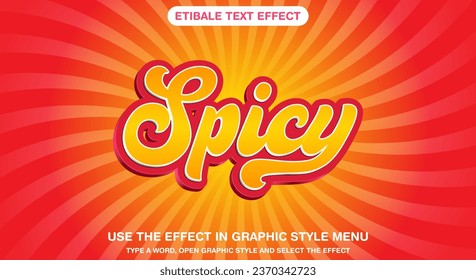 Spicy Editable text effect with realistic 3d letters