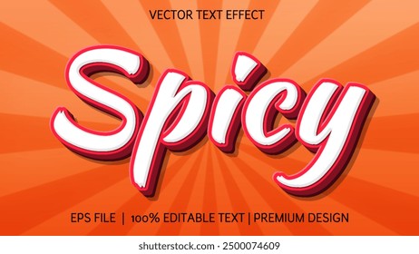 Spicy Editable text effect with realistic bold style 3d letters .