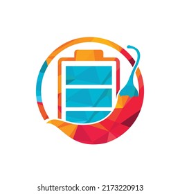 Spicy energy vector logo concept. Chili battery logo design template.
