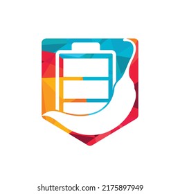Spicy energy vector logo concept. Chili battery logo design template.