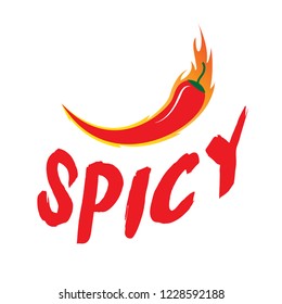 Spicy in fire logo Chilli Spicy Concept, Vector illustrator