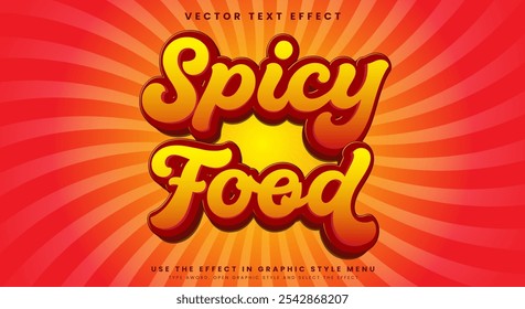 Spicy Food 3d editable text effect Template Suitable for Spicy Food products