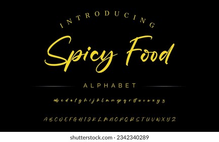 Spicy Food Bold and script alphabets. Vector font duo.