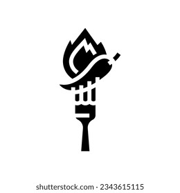 spicy food glyph icon vector. spicy food sign. isolated symbol illustration