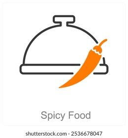 Spicy Food and Food icon concept