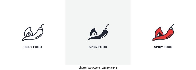 spicy food icon. Line, solid and filled outline colorful version, outline and filled vector sign. Idea Symbol, logo illustration. Vector graphics