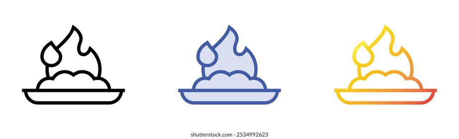 spicy food icon. Linear, Blue Fill and Gradient Style Design Isolated On White Background