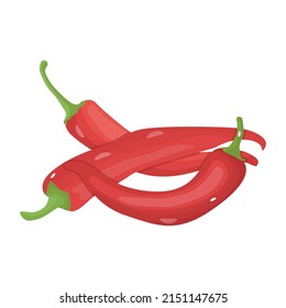 Spicy food ingredient, an isometric icon of red chilies

