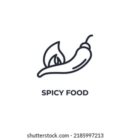 spicy food line icon. linear style sign for mobile concept and web design. Outline vector icon. Symbol, logo illustration. Vector graphics