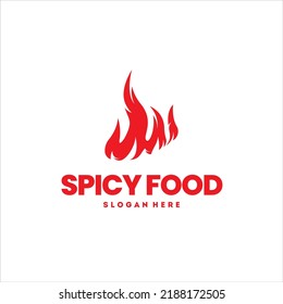 Spicy Food Logo For Restaurant, Red Fire Icon