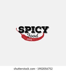 spicy food logo, retro modern concept