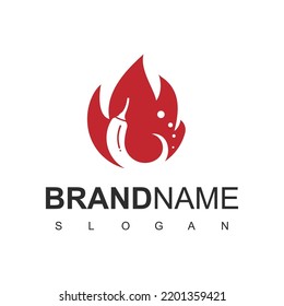 Spicy Food Logo Template Using Hot Chili Icon