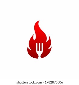 Spicy Food Logo template vector, Hot Food Fire logo designs template stock illustration