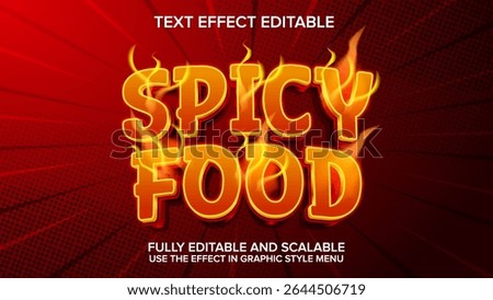 spicy food text effect vector editable