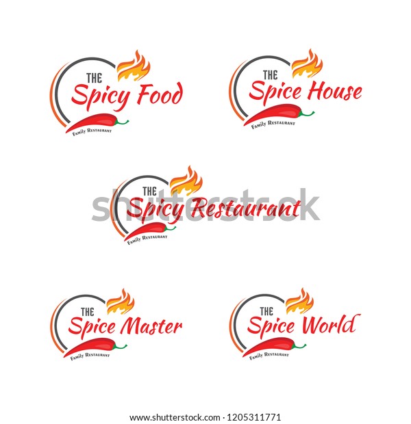 Spicy Food Vector Logos Restaurant Hotels Stock Vector Royalty