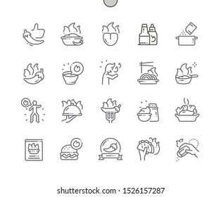 Spicy food Well-crafted Pixel Perfect Vector Thin Line Icons 30 2x Grid for Web Graphics and Apps. Simple Minimal Pictogram