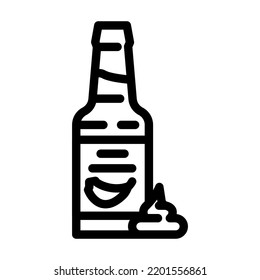 spicy garlic sauce line icon vector. spicy garlic sauce sign. isolated contour symbol black illustration
