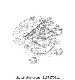 Spicy green goddess sandwich With fish gills 