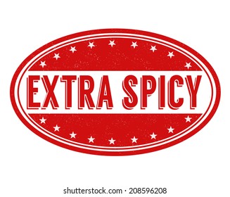 Spicy grunge rubber stamp on white, vector illustration