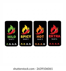 Spicy Heat Levels Mild to Extra Chili Pepper Scale